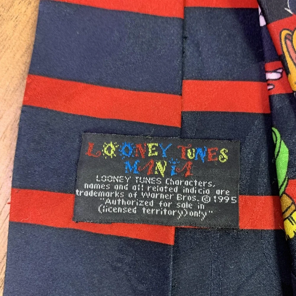 Vintage Looney Tunes Mania Tie Lot Men Set of 4 Marvin Martian Taz Bugs 90s Silk